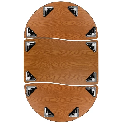 Emma And Oliver 3 Piece 76" Oval Wave Collaborative Grey Adjustable Activity Table Set 14 Emma And Oliver 3 Piece 76" Oval Wave Collaborative Grey Adjustable Activity Table Set - Image 12