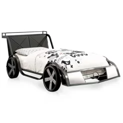 Wapiti Racer Car Youth Bed Silver/Gun Metal - MiBasics -Children Furniture Store GUEST 48e54e58 991a 4157 964f 4527d8f582ce