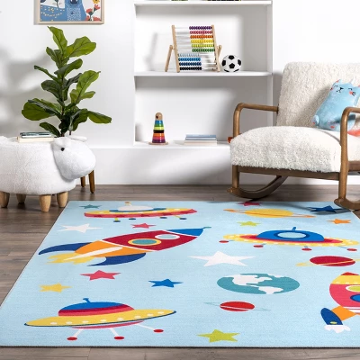 NuLOOM Eddie Outer Space Machine Washable Kids Area Rug 9 NuLOOM Eddie Outer Space Machine Washable Kids Area Rug - Image 7