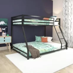 Twin/Full Max Metal Bunk Bed Black - Room & Joy