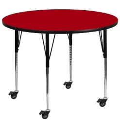 Emma And Oliver Mobile 48" Round Laminate Adjustable Activity Table -Children Furniture Store GUEST 4a9286e9 8dcc 4deb 853a 588e04322fab