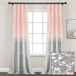 52"x84" Set Of 2 Glitter Ombre Metallic Print Window Curtain Panels - Lush Décor -Children Furniture Store GUEST 4acabd5f ad64 4b71 895b 95dd81840306