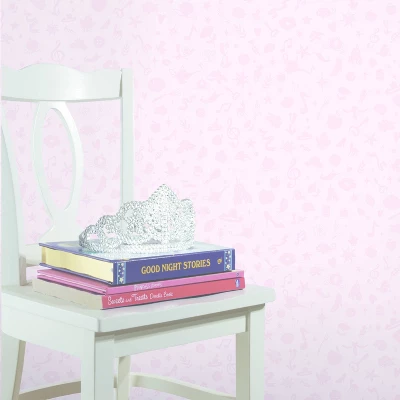 Disney Princess Glitter Icons Peel And Stick Wallpaper Pink - RoomMates 5 Disney Princess Glitter Icons Peel And Stick Wallpaper Pink - RoomMates - Image 3