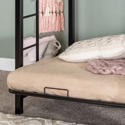 Twin Over Futon Analise Metal Bunk Bed Black - Saracina Home 9 Twin Over Futon Analise Metal Bunk Bed Black - Saracina Home - Image 7