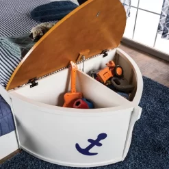 Twin Collindale Boat Design Kids' Bed With Trundle White/Oak - MiBasics -Children Furniture Store GUEST 526f81e3 94fc 47fa 8482 613334bb8c06