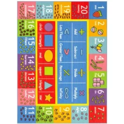 KC CUBS Boy & Girl Kids Math Symbols, Numbers & Shapes Educational Learning & Fun Game Play Area Nursery Bedroom Classroom Rug Carpet -Children Furniture Store GUEST 528318ea 39cd 4a23 8359 417197cfbf06