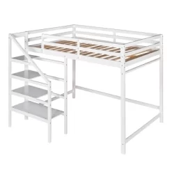 Full Size Loft Bed With Staircase And Safety Guardrails Gray/White-ModernLuxe 17 Full Size Loft Bed With Staircase And Safety Guardrails Gray/White-ModernLuxe -Children Furniture Store GUEST 53ddd87d 5948 47a1 aab9 b35e8fe0f94f