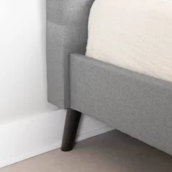 Dylane Upholstered Platform Bed And Headboard Pale Soft - South Shore -Children Furniture Store GUEST 540cc3c5 5015 4dc5 9375 45a9c73cb1e7