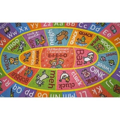 KC CUBS Boy & Girl Kids ABC Alphabet W/ Animals & Sounds Educational Learning & Fun Game Play Nursery Bedroom Classroom Oval Rug Carpet 6 KC CUBS Boy & Girl Kids ABC Alphabet W/ Animals & Sounds Educational Learning & Fun Game Play Nursery Bedroom Classroom Oval Rug Carpet - Image 4