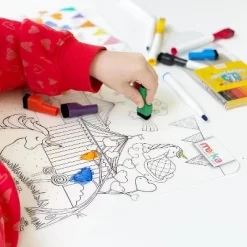 Merka Kids Toddler Essentials Coloring Placemats For Kids, Set Of 4 Mats With 7 Markers Jungle Space Sea Unicorns -Children Furniture Store GUEST 56ecac5d 8086 4d13 a9e6 b1e021b9065c