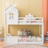 Twin Over Twin Bunk Bed With Roof, Window, Guardrails And Ladder - ModernLuxe -Children Furniture Store GUEST 584150ee 38e9 423c b07c cde3d6ddd8f4