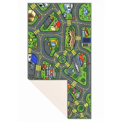 Jungtier Boy & Girl Kids Retro City Road Car Vehicle Traffic Educational Learning & Game Play Nursery Bedroom Classroom Rug Carpet, 2' 7" X 5' 0" 8 Jungtier Boy & Girl Kids Retro City Road Car Vehicle Traffic Educational Learning & Game Play Nursery Bedroom Classroom Rug Carpet, 2' 7" X 5' 0" - Image 6