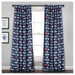 Kids' Race Cars Room Darkening Window Curtain Set Navy/Red - Lush Décor -Children Furniture Store GUEST 5afc0dca 187f 4ff3 aff9 b179200d47b8
