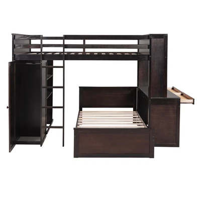 Loft Bed With Stand-Alone Bed, Shelves, Desk And Wardrobe - ModernLuxe 6 Loft Bed With Stand-Alone Bed, Shelves, Desk And Wardrobe - ModernLuxe - Image 4