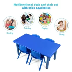 Costway Kids Plastic Rectangular Learn And Play Table Playroom Kindergarten Home Blue 19 Costway Kids Plastic Rectangular Learn And Play Table Playroom Kindergarten Home Blue -Children Furniture Store GUEST 5c25e9b1 c507 4844 80fb 5b7b574b0723