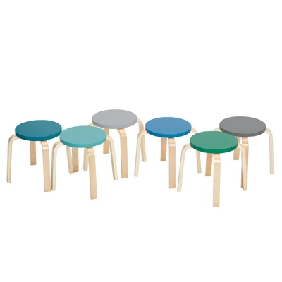 ECR4Kids Bentwood Stacking Stools For Kids, Playroom/Daycare Flexible Seating, 12" Height, 6-Piece 16 ECR4Kids Bentwood Stacking Stools For Kids, Playroom/Daycare Flexible Seating, 12" Height, 6-Piece - Image 14