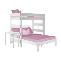 Max & Lily Farmhouse Twin Over Queen L-Shaped Bunk Bed With Desk -Children Furniture Store GUEST 5d490ba1 f528 46d7 b87e 46188e703aff