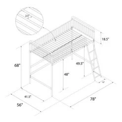 Twin Kaila Metal Loft Bed Rose Gold - Room & Joy 21 Twin Kaila Metal Loft Bed Rose Gold - Room & Joy -Children Furniture Store GUEST 5da76ac4 4ff7 4130 87ae 9a6317684655