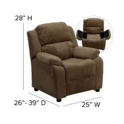 Emma And Oliver Deluxe Padded Contemporary Kids Recliner With Storage Arms -Children Furniture Store GUEST 5e559181 9edd 450a 9ecd d8c9ef8d311e