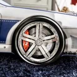 Twin Quessa Police Car Bed With Led Headlight Chair Black/White - HOMES: Inside + Out -Children Furniture Store GUEST 604f8429 bc1f 429f 90dc ecaedd85a268