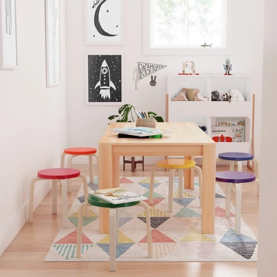 ECR4Kids Bentwood Stacking Stools For Kids, Playroom/Daycare Flexible Seating, 12" Height, 6-Piece 9 ECR4Kids Bentwood Stacking Stools For Kids, Playroom/Daycare Flexible Seating, 12" Height, 6-Piece - Image 7