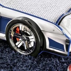 Twin Quessa Police Car Bed With Led Headlight Chair Black/White - HOMES: Inside + Out -Children Furniture Store GUEST 622f8513 61ea 4602 a2fb 97378f3db783