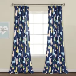 52"x84" Make A Wish Southwest Llama Cactus Window Curtain Panels Set - Lush Décor -Children Furniture Store GUEST 65783249 d88a 48f9 85ec 1564cb76ed5c