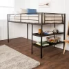 Twin Analise Metal Low Loft Bed With Desk And Storage Black - Saracina Home -Children Furniture Store GUEST 6696f8f7 90fc 4b6c 9166 bc9c81fa29ce