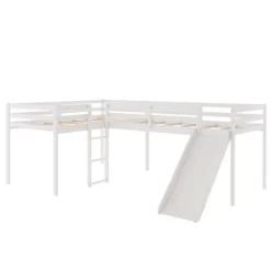 L-Shaped Twin Size Loft Bed With Ladder And Slide - ModernLuxe -Children Furniture Store GUEST 66bfead8 8ea2 4fdc b807 a0a720d0c033