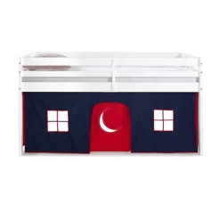 Twin Jasper Junior Loft Bed, White Frame And Playhouse Tent Blue/Red - Alaterre Furniture -Children Furniture Store GUEST 66c6bcc6 c1d4 4e18 b2b2 d9e6310e16cd