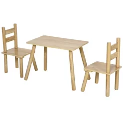 Qaba Kids Wooden Table And Chair Activity Set For Arts, Crafts, Dinning, And Reading For Toddlers Age 2 To 5 -Children Furniture Store GUEST 670fe6e6 157b 4bfe b843 bc2c2e511daa