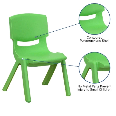 Emma And Oliver 2 Pack Plastic Stackable School Chair With 10.5"H Seat, Preschool Chair 8 Emma And Oliver 2 Pack Plastic Stackable School Chair With 10.5"H Seat, Preschool Chair - Image 6