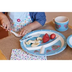 5pc Bamboo Fiber Mouse Dinnerware Set Blue - Red Rover -Children Furniture Store GUEST 6b4b79bb d814 455c 8d84 161544e79281