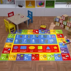KC CUBS Boy & Girl Kids ABC Alphabet, Numbers & Shapes Educational Learning & Fun Game Play Nursery Bedroom Classroom Area Rug Carpet -Children Furniture Store GUEST 6b84445b feb9 4b67 a69f fe414109cf12