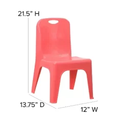 Emma And Oliver 4 Pack Plastic Stack School Chair With Carrying Handle And 11" Seat Height -Children Furniture Store GUEST 6c210769 0196 4442 a56e a583bb03f676