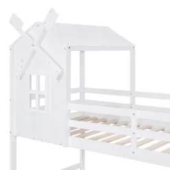 Twin Over Twin Bunk Bed With Roof, Window, Guardrails And Ladder - ModernLuxe -Children Furniture Store GUEST 6cad18d3 e4ce 40b1 a48b faa910e74bac