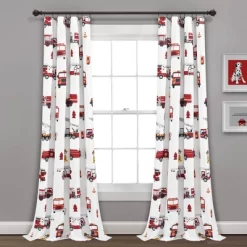 52"x84" Make A Wish Fire Truck Window Curtain Panels Set - Lush Décor -Children Furniture Store GUEST 6dc490c9 2f04 469a ab59 d1d82ff9cf2f