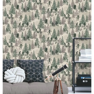 Netflix Stranger Things Hawkins Woods Peel And Stick Wallpaper Brown - RoomMates 7 Netflix Stranger Things Hawkins Woods Peel And Stick Wallpaper Brown - RoomMates - Image 5