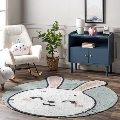 NuLOOM Vera Bunny Machine Washable Kids Area Rug 3 NuLOOM Vera Bunny Machine Washable Kids Area Rug