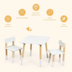 Costway Kids Wooden Table & 2 Chairs Set Children Activity Table Set -Children Furniture Store GUEST 6e3507c8 c81f 4f25 a08a d8d7c9a5850d
