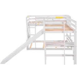Twin Over Full Bunk Bed With Twin Size Loft Bed With Desk, Slide And Full Length Rail - ModernLuxe -Children Furniture Store GUEST 6e46c6cf 72b4 40b2 b91f e8691a108d8c
