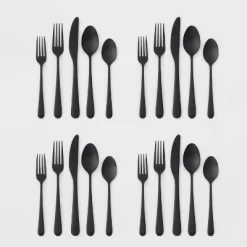 20pc Harrington Flatware Set Black - Threshold™ -Children Furniture Store GUEST 701d9c22 9fd0 4379 8eb2 5dfad3133a69