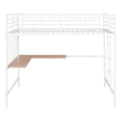 Full Size Metal Loft Bed With Desk And Grid - ModernLuxe -Children Furniture Store GUEST 7121348a 4edb 40a7 9731 21b254d24236