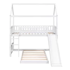 Twin Over Twin Bunk Bed, House Bed With Slide And Ladder-ModernLuxe -Children Furniture Store GUEST 722549a8 ac91 43d8 8ac0 bb915c167574