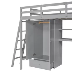 Twin Size Loft Bed With Wardrobe, Drawers And Desk With Shelves - ModernLuxe 23 Twin Size Loft Bed With Wardrobe, Drawers And Desk With Shelves - ModernLuxe -Children Furniture Store GUEST 7378c324 e6d2 4659 83c8 3ab9aa59002d