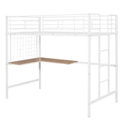Twin Metal Loft Bed With Desk And Metal Grid - ModernLuxe 18 Twin Metal Loft Bed With Desk And Metal Grid - ModernLuxe -Children Furniture Store GUEST 73fac074 4ba2 4fb5 99f8 5f67e0d62f21