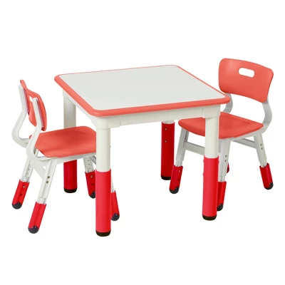ECR4Kids Square Resin Dry-Erase Adjustable Activity Table With 2 Chairs (3-Piece Set) 12 ECR4Kids Square Resin Dry-Erase Adjustable Activity Table With 2 Chairs (3-Piece Set) - Image 10