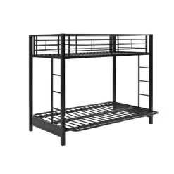 Twin Over Futon Analise Metal Bunk Bed Black - Saracina Home 11 Twin Over Futon Analise Metal Bunk Bed Black - Saracina Home -Children Furniture Store GUEST 74e2d72d ba1e 41f2 80bc 6da6082dff35