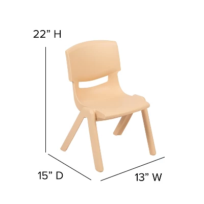 Flash Furniture 2 Pack Plastic Stackable School Chair With 12" Seat Height 6 Flash Furniture 2 Pack Plastic Stackable School Chair With 12" Seat Height - Image 4