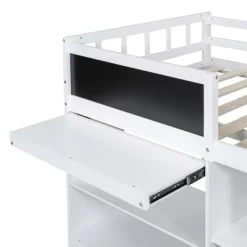 Twin Size Low Loft Bed With Rolling Desk, Shelves And Drawers - ModernLuxe -Children Furniture Store GUEST 759552ff 7ff5 43c8 b3ae a76ce2cf790f